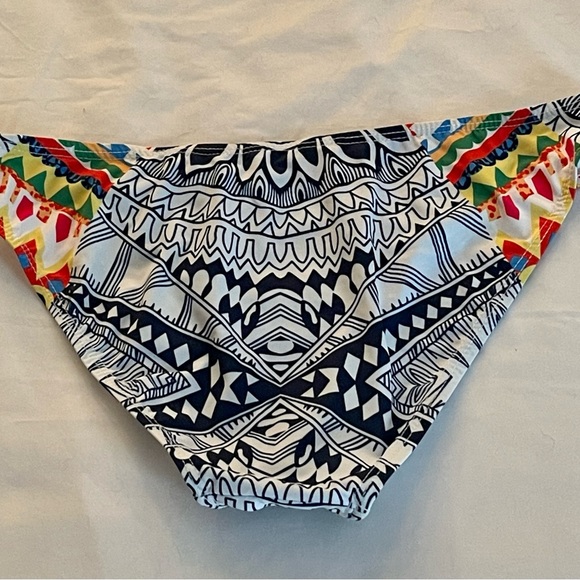 Floral Print High Neck Push Up Bikini Racerback Bathing Suit Size M (B-51) - Picture 4 of 6